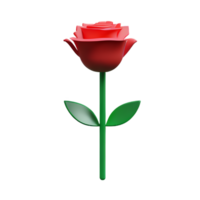 red rose 3d rendering icon illustration png