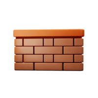 brick wall 3d rendering icon illustration png