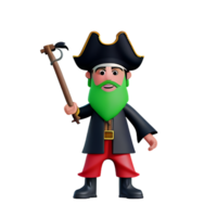 Pirate 3d rendering icon illustration png