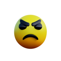 angry face 3d rendering icon illustration png