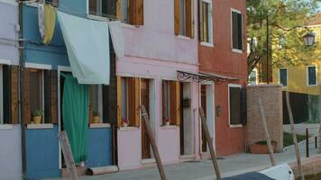 Colorful residential facades of italian Burano video
