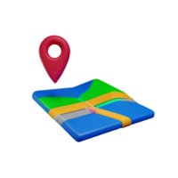 map 3d rendering icon illustration png