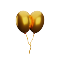 ouro balões 3d Renderização ícone ilustração png