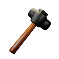 hammer 3d rendering icon illustration png