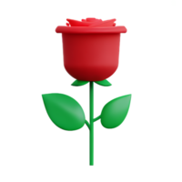 red rose 3d rendering icon illustration png