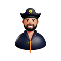 Pirate 3d rendering icon illustration png