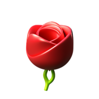 red rose 3d rendering icon illustration png