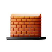 brick wall 3d rendering icon illustration png