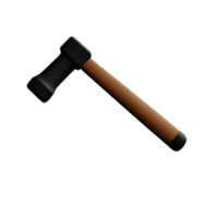 hammer 3d rendering icon illustration png