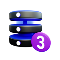 database 3d rendering icon illustration png