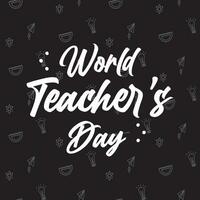 Vector teachers day concept with lettering design