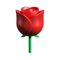 red rose 3d rendering icon illustration png