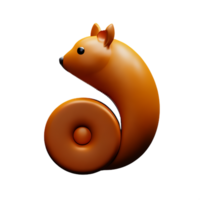 squirrel 3d rendering icon illustration png