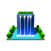 cascata 3d Renderização ícone ilustração png