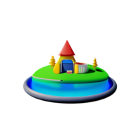 meer 3d renderen icoon illustratie png