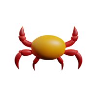 crab 3d rendering icon illustration png