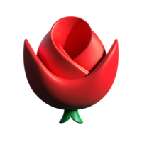 red rose 3d rendering icon illustration png