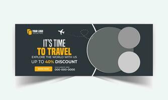 Travel social media facebook cover web banner vector