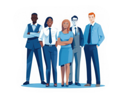 Group of various professionals standing together Smile and dress professionally . AI Generated png