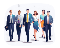 Business multinational team men and women of different races, ages and body types in formal office suits . AI Generated png