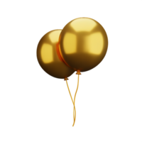 oro palloncini 3d interpretazione icona illustrazione png