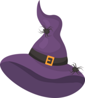 Halloween witch hat with spiders png