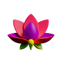 lotus fleur 3d le rendu icône illustration png