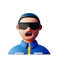 stress face 3d rendering icon illustration png
