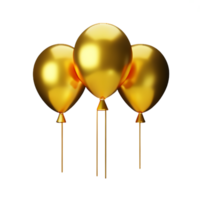 oro palloncini 3d interpretazione icona illustrazione png