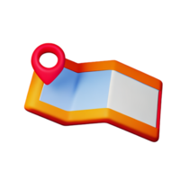 map 3d rendering icon illustration png