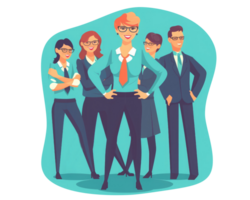 achieve goals female manager with team . AI Generated png