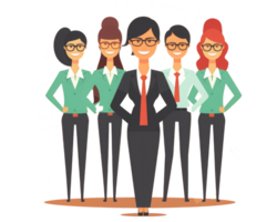 achieve goals female manager with team . AI Generated png