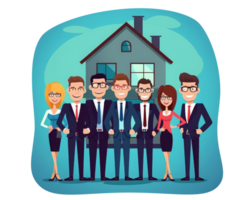 friendly team of real estate agency . AI Generated png