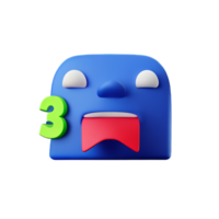 stress face 3d rendering icon illustration png