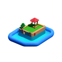 lake 3d rendering icon illustration png