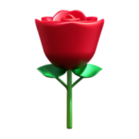 red rose 3d rendering icon illustration png