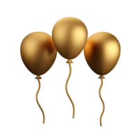 Gold Luftballons 3d Rendern Symbol Illustration png