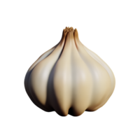 garlic 3d rendering icon illustration png