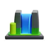 waterval 3d renderen icoon illustratie png