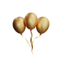 Gold Luftballons 3d Rendern Symbol Illustration png