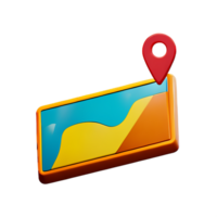 map 3d rendering icon illustration png