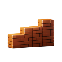 brick wall 3d rendering icon illustration png