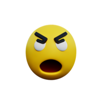 angry face 3d rendering icon illustration png