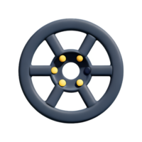 wheel 3d rendering icon illustration png