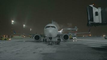 An airplane on a courtyard being washed video