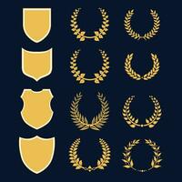 escudos y laureles para Insignia plantillas vector