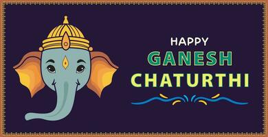 Lord Ganpati on Ganesh Chaturthi wishes banner, card poster invitation card, Ganesh Chaturthi festival of India vector