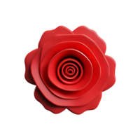 red rose 3d rendering icon illustration png