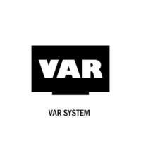 VAR system icon. VAR system symbol illustration. Linear style sign for mobile concept and web design. Video Assistant Referee symbol for soccer or football match on screen or TV. vector