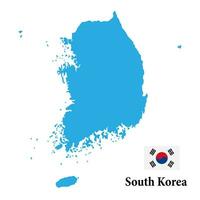 Flat map of South Korea. Simple isolated vector illustration.